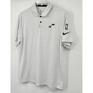 Utah Jazz Men's Nike Polo, NBA White, Large Dri Fit